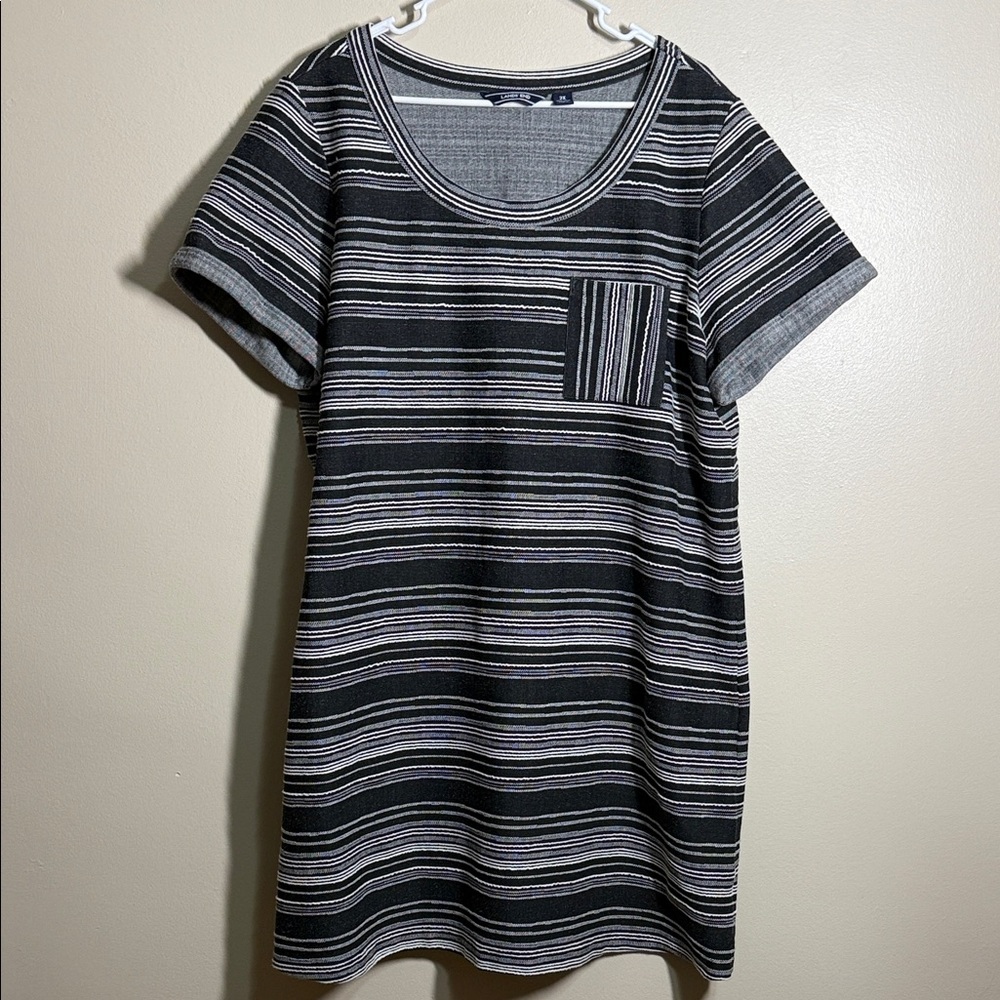 Lands' End Women's 2X Dress Knit Cotton Blend Casual Black White Comfort Outdoor